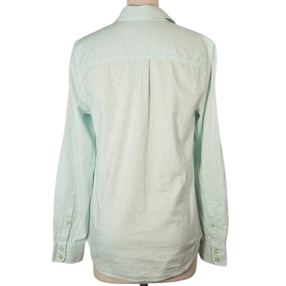 Vineyard Vines Mint Green Cotton Popover Shirt Roll Tab Sleeve Size 6